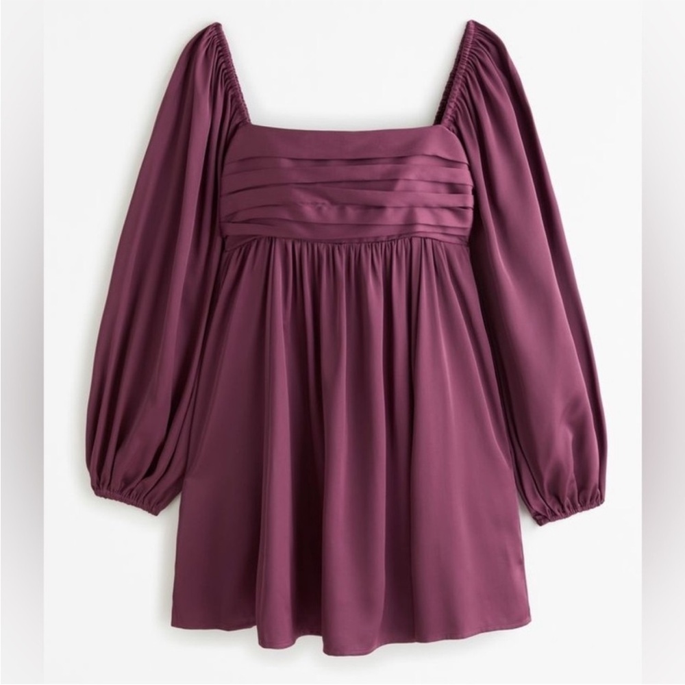 Abercrombie & Fitch Emerson Poplin Puff Sleeve Mini Dress